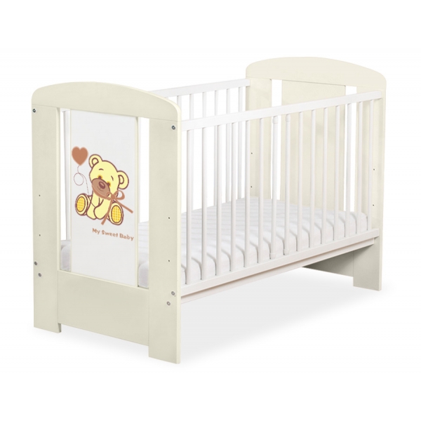 Kinderbett Creme 120x60cm Bär mit Schleife creme nr 5004-10-321