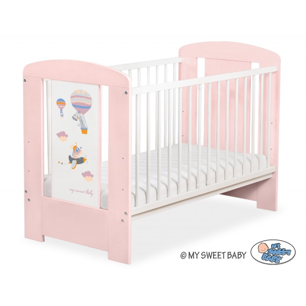 Kinderbett Puderrosa 120x60cm Happy balloons 5019-01-662