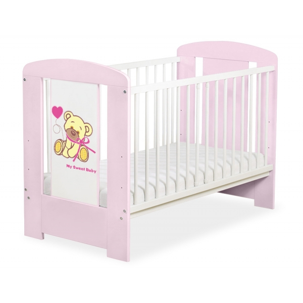 Kinderbett Rosa 120x60cm Bär mit Schleife rosa nr 5004-08-324