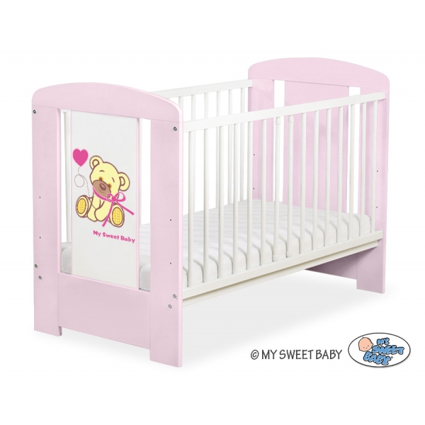 Kinderbett Rosa 120x60cm Bär mit Schleife rosa nr 5004-08-324