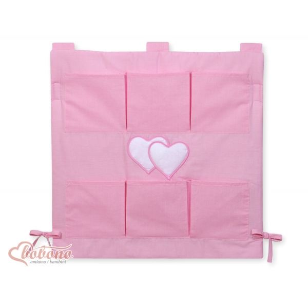 Kinderbett Tasche - Hängende Herzen rosa