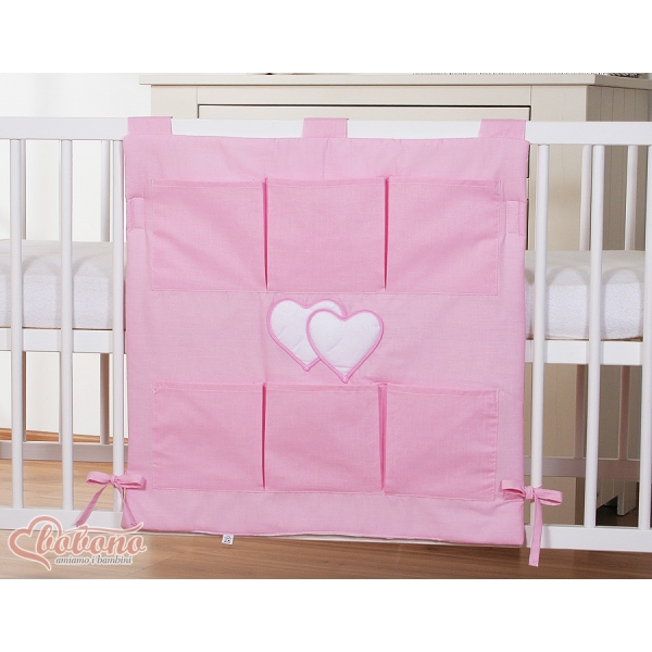 Kinderbett Tasche - Hängende Herzen rosa