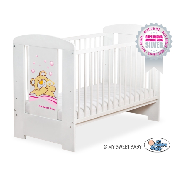 Kinderbett Weiß 120x60cm Teddy Bär Barnaba nr 5005-07-800