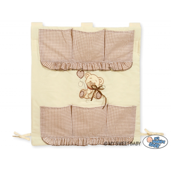 Kinderbetttasche - Bär mit Schleife braun