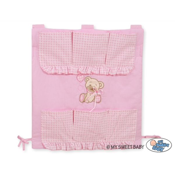 Kinderbetttasche - Bär mit Schleife rosa