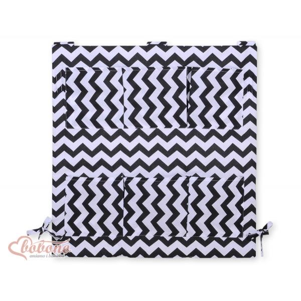 Kinderbetttasche - Chevron schwarz