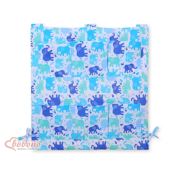 Kinderbetttasche - Elefanten blau