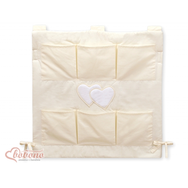 Kinderbetttasche - Hängende Herzen creme