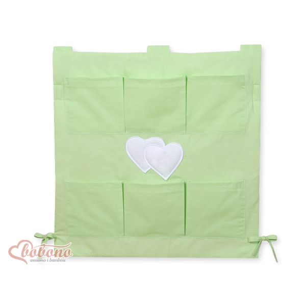 Kinderbetttasche - Hängende Herzen grün