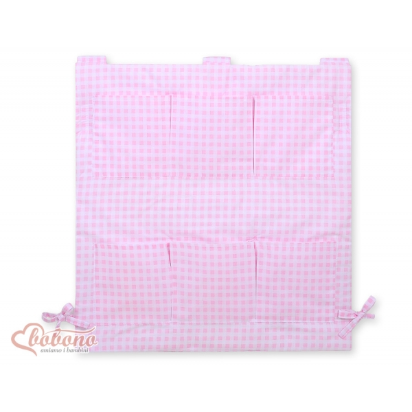 Kinderbetttasche - Rosa kariert