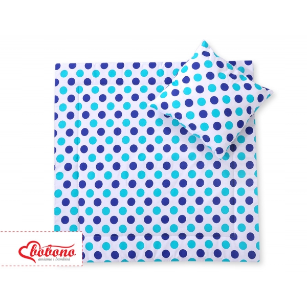 Kinderwagen Set 2tlg - Dunkelblau-minze Tupfen