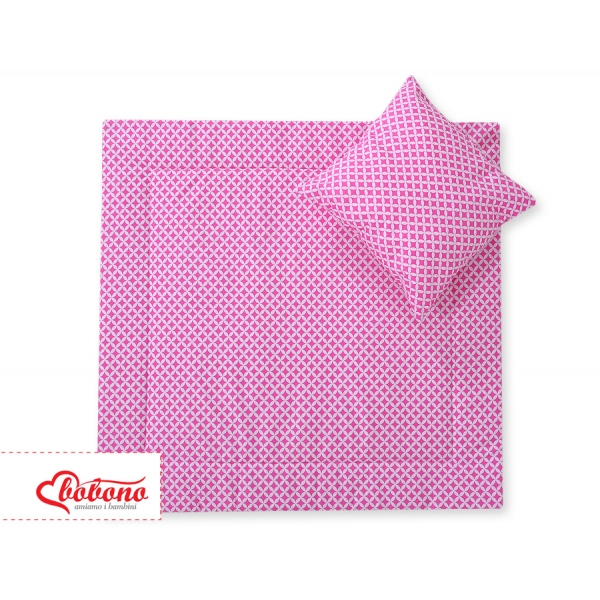 Kinderwagen Set 2tlg - Rosa-Blumenmuster