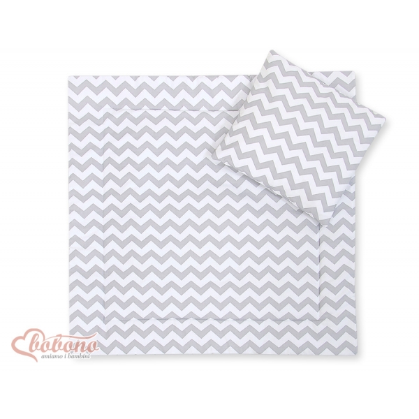 Kinderwagen Set 2tlg - Simple Chevron grau