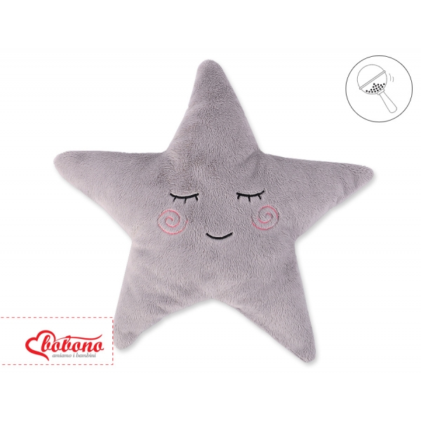 Kissen LITTLE STAR mit Rassel - grau