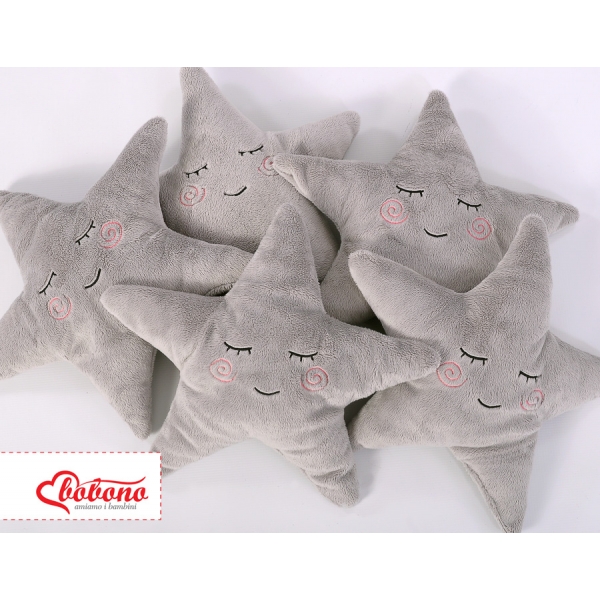 Kissen LITTLE STAR mit Rassel - grau