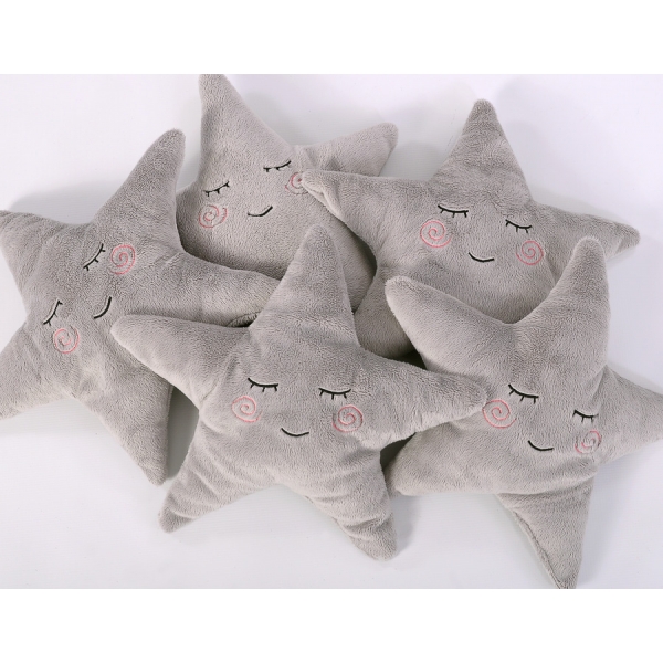 Kissen LITTLE STAR mit Rassel - grau