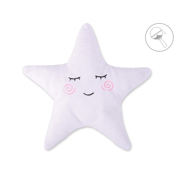 Kissen LITTLE STAR mit Rassel - weiß