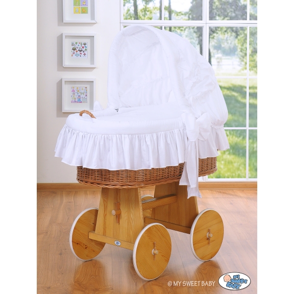 Komplett Bollerwagen mit Haube für Baby - Gute Nacht weiß