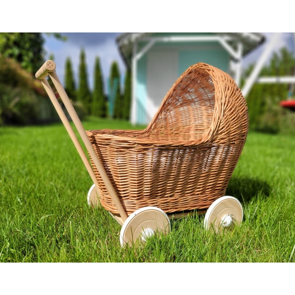 Korbpuppenwagen - natur