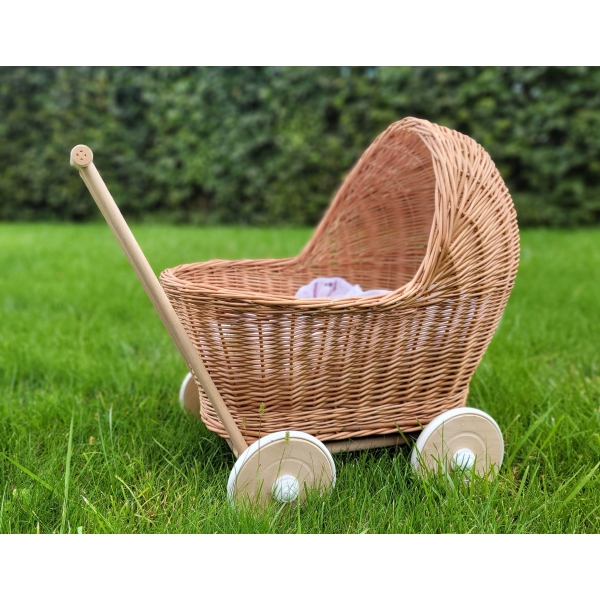 Korbpuppenwagen - natur