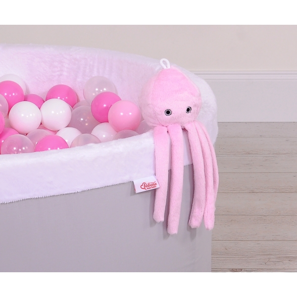 Kuscheltier Krake mit Rassel - rosa