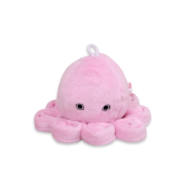 Kuscheltier Krake mit Rassel - rosa