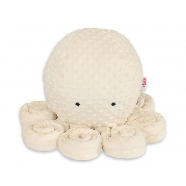 Kuscheltier Oktopus groß - creme - Polka Dot Minky