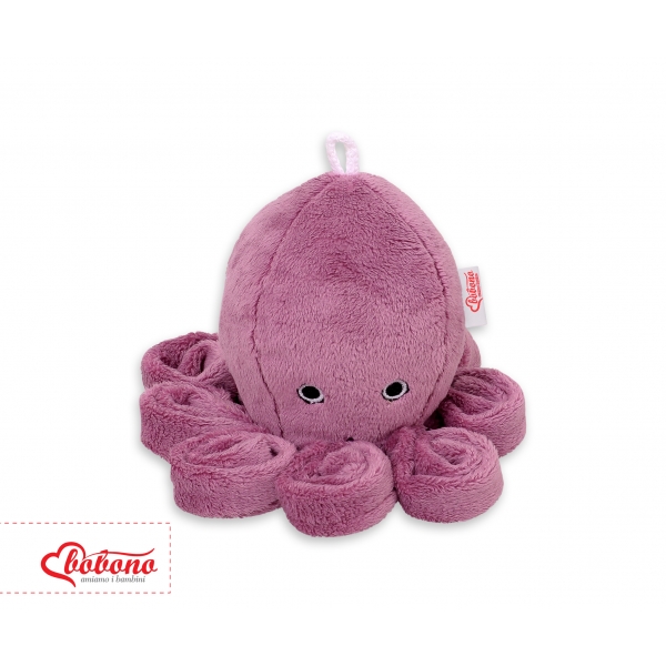 Kuscheltier Oktopus mit Rassel - altrosa