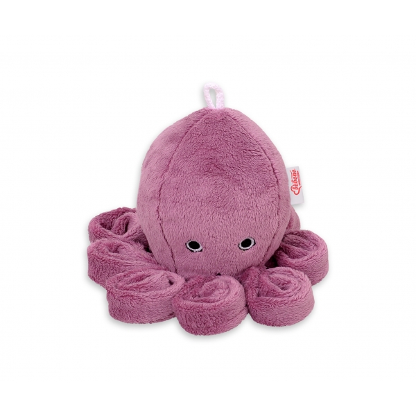 Kuscheltier Oktopus mit Rassel - altrosa