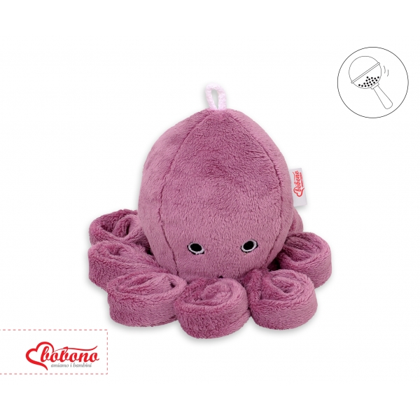 Kuscheltier Oktopus mit Rassel - altrosa