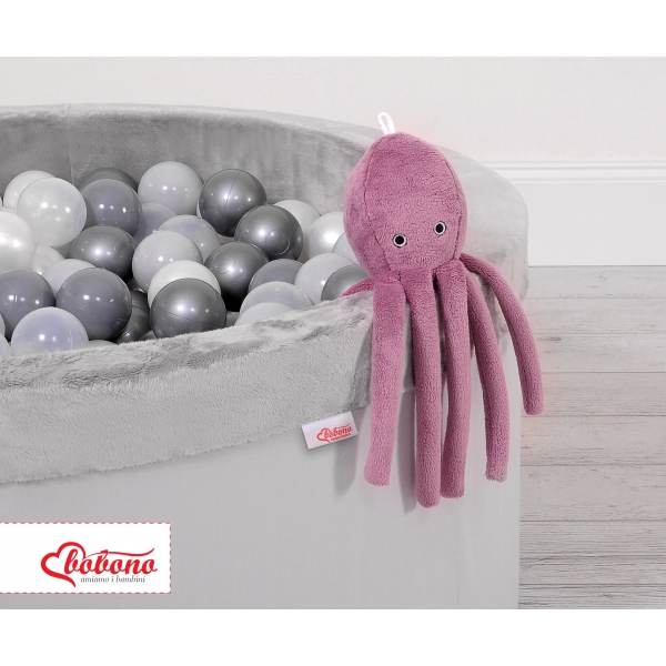 Kuscheltier Oktopus mit Rassel - altrosa