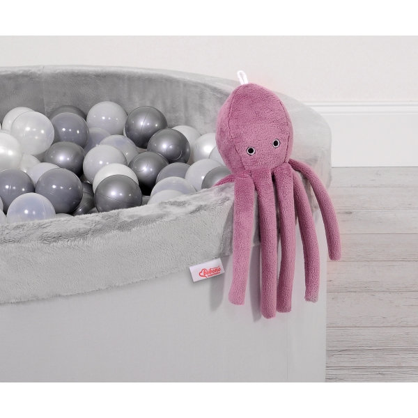 Kuscheltier Oktopus mit Rassel - altrosa