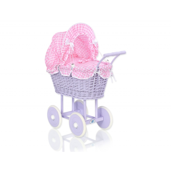 Lila Weide Puppenwagen Bettwäsche Rosa Kariert nr 91699-384