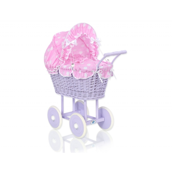 Lila Weide Puppenwagen Bettwäsche Rosa Punktmuster nr 91699-736