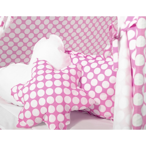 MEGA Set: Teepee Kinder Spielzelt + Spielmatte+ Kissen + Schmuckfedern GRATIS! - rosa Punkt-Muster