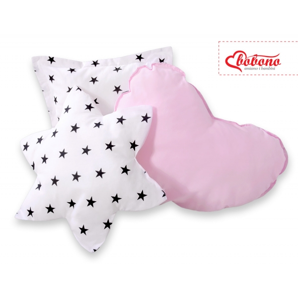 MEGA Set: Teepee Kinderspiel-Zelt+ Spielmatte+ Kissen - Schwarze Sternchen/rosa