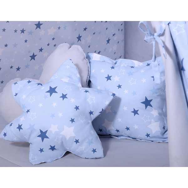 MEGA Set:Teepee Kinder Spielzelt + Kissen+ Schmuckfedern GRATIS! - blaue Sternen