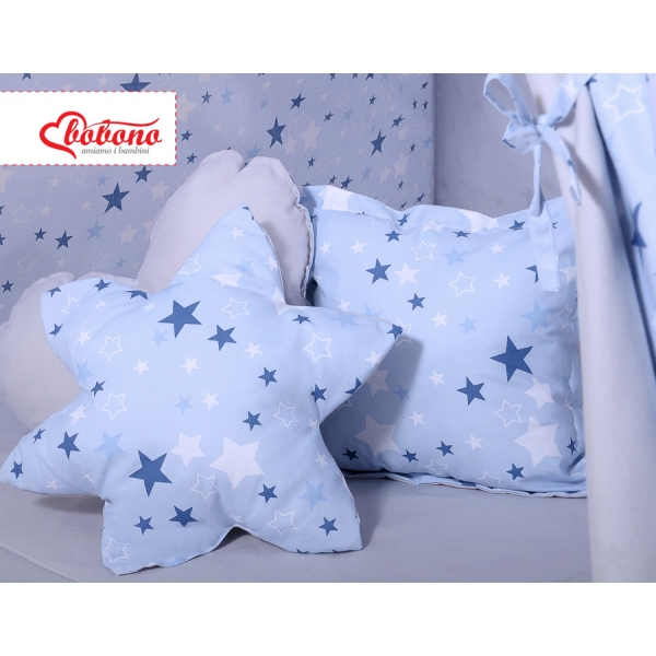 MEGA Set:Teepee Kinder Spielzelt + Kissen+ Schmuckfedern GRATIS! - blaue Sternen