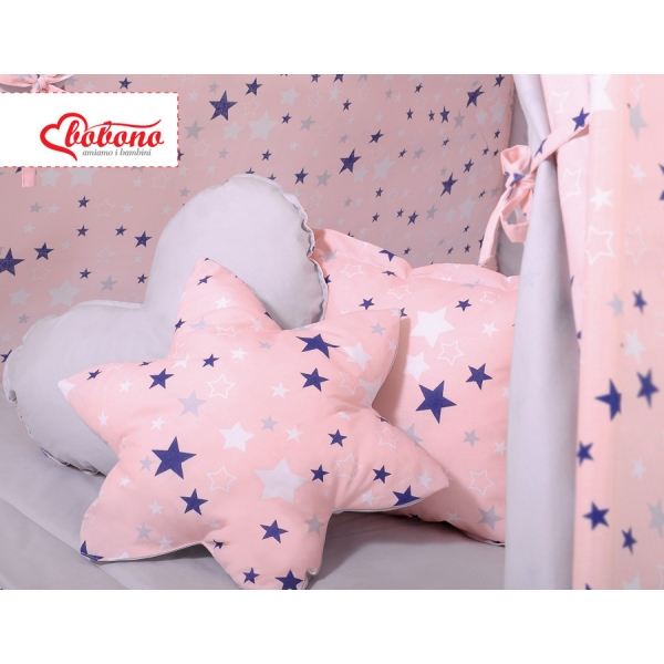 MEGA Set: Teepee Kinder Spielzelt + Spielmatte+ Kissen+ Schmuckfedern GRATIS!-rosa-blaue Sternen/grau