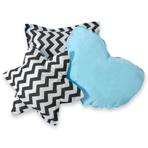 MEGA Set: Tipi Zelt Kinderspiel-Zelt+ Spielmatte+ Kissen - Chevron schwarz/ hell blau