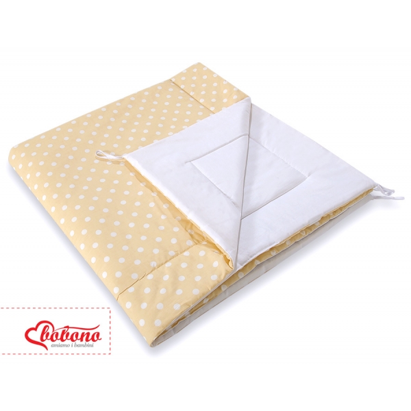 MINI Set: Teepee Kinderspiel-Zelt mit Spielmatte und Schmuckfedern GRATIS! - Beige-Punktemuster