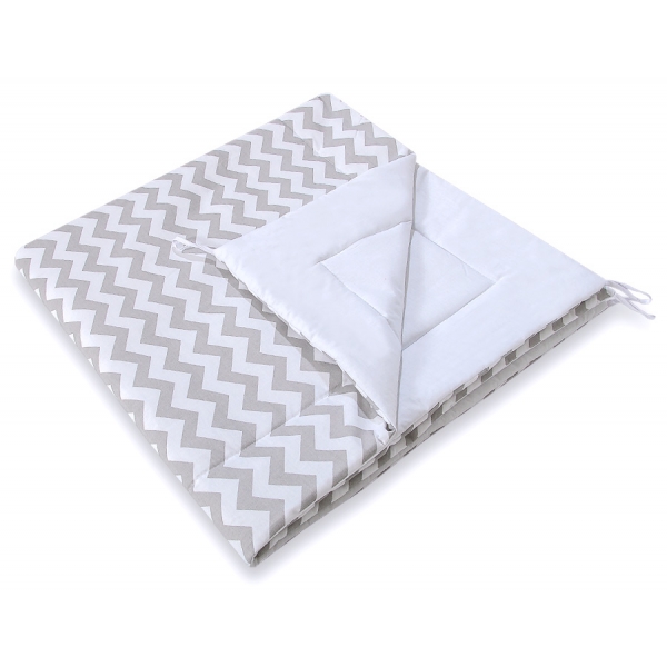 MINI Set: Teepee Zelt Kinderspiel mit Spielmatte und Schmuckfedern GRATIS! - Chevron grau