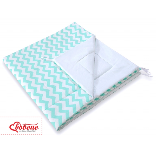 MINI Set: Teepee Zelt mit Spielmatte und Schmuckfedern GRATIS! - Chevron minze