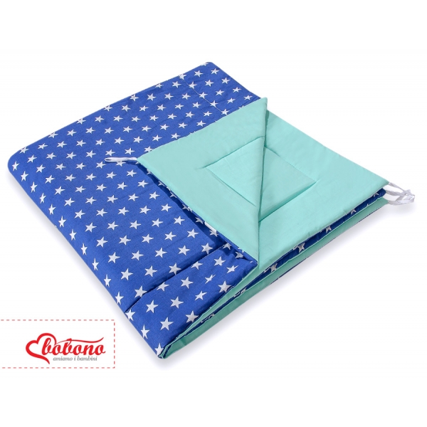 MINI Set: Teepee Zelt mit Spielmatte und Schmuckfedern GRATIS! - Dunkelblaue sternchen