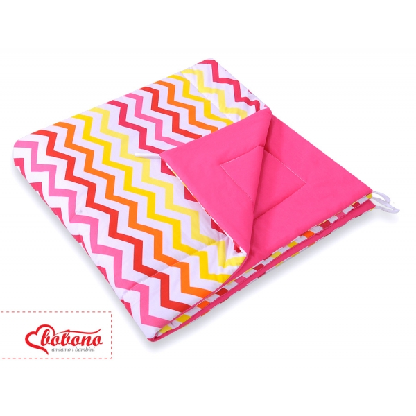 MINI Set: Tipi Zelt+ Spielmatte - Chevron rosa-gelb