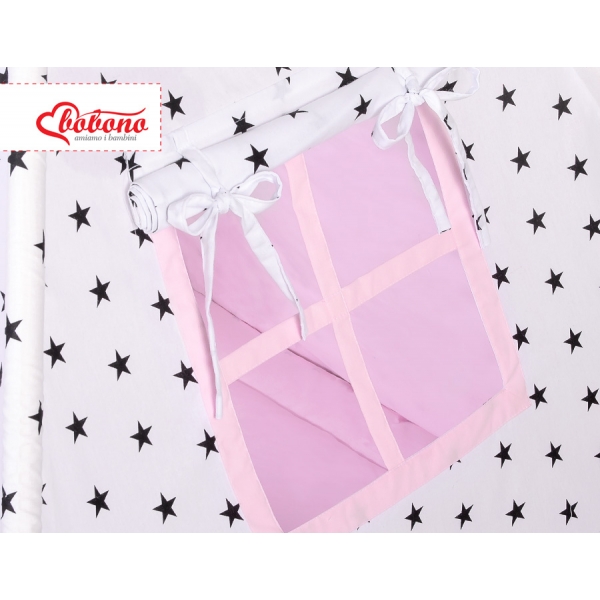 MINI Set: Tipi-Zelt mit Spielmatte und Schmuckfedern GRATIS! -  Schwarze Sternchen/rosa