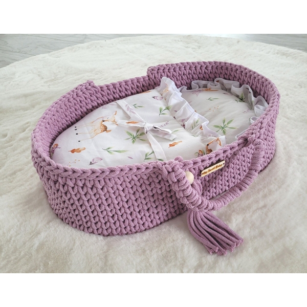 Moseskorb füe Puppen - Puppenträger - lavendel