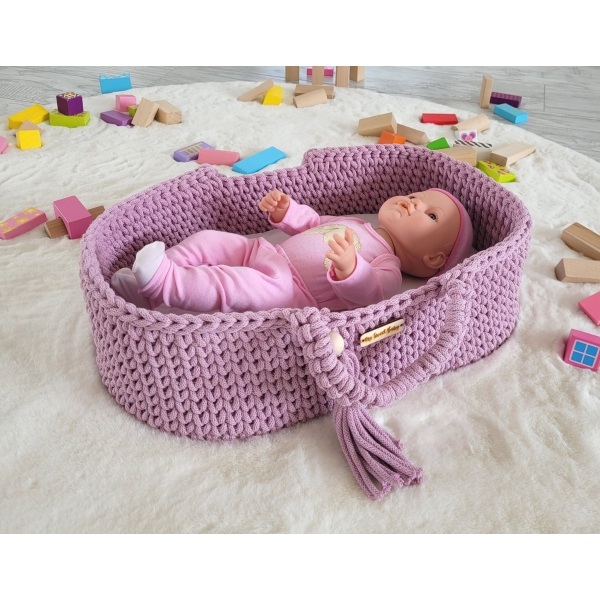 Moseskorb füe Puppen - Puppenträger - lavendel
