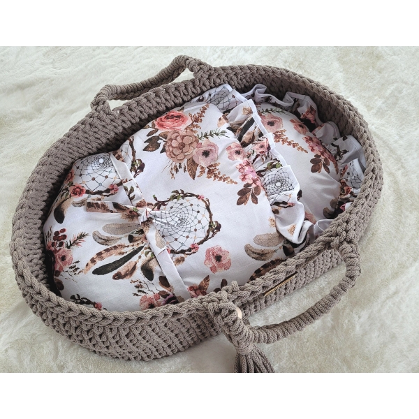 Moseskorb für Puppen BOHO mocca