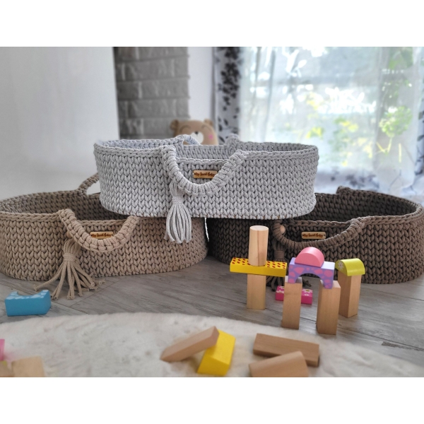 Moseskorb für Puppen BOHO mocca